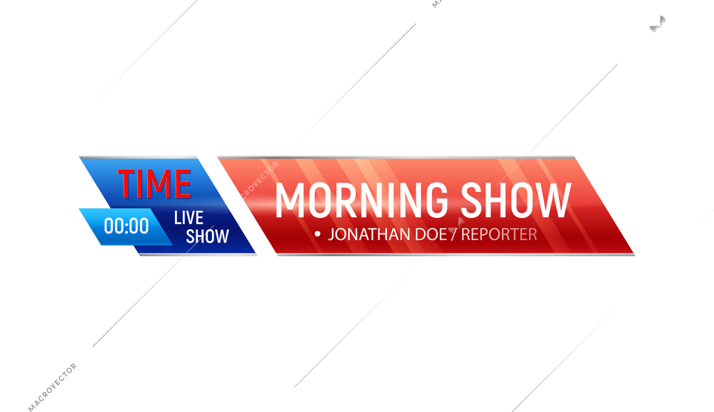 Realistic bar template for morning television show on white background vector illustration