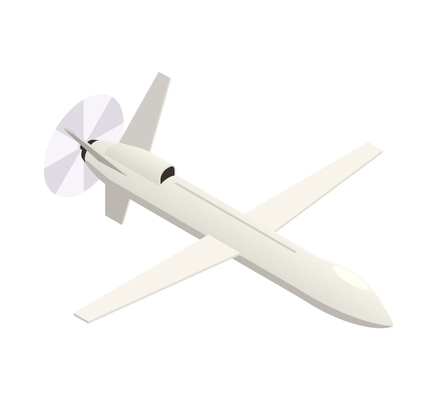 White plane drone isometric icon on blank background 3d vector illustration