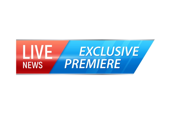 Realistic tv broadcast live news bar template vector illustration