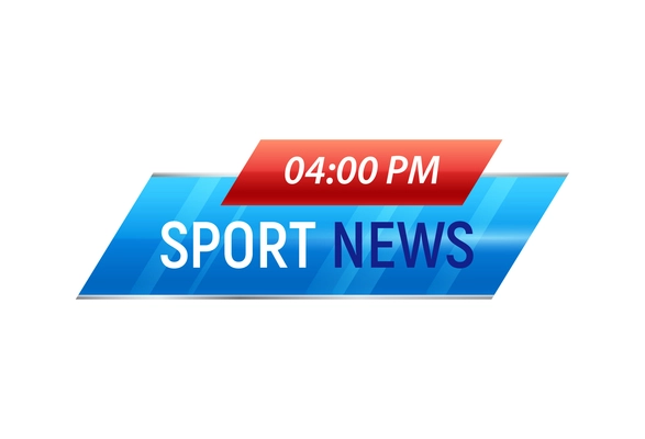 Realistic sport news bar for television programme vector illustration