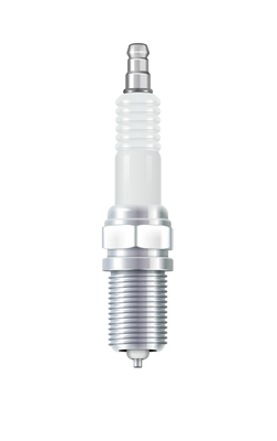 Realistic automobile spark plug on white background vector illustration