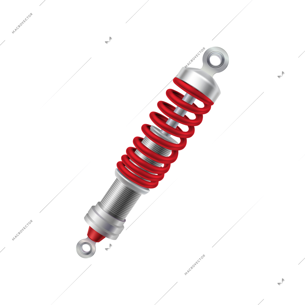 Realistic shiny car shock absorber on blank background vector illustration