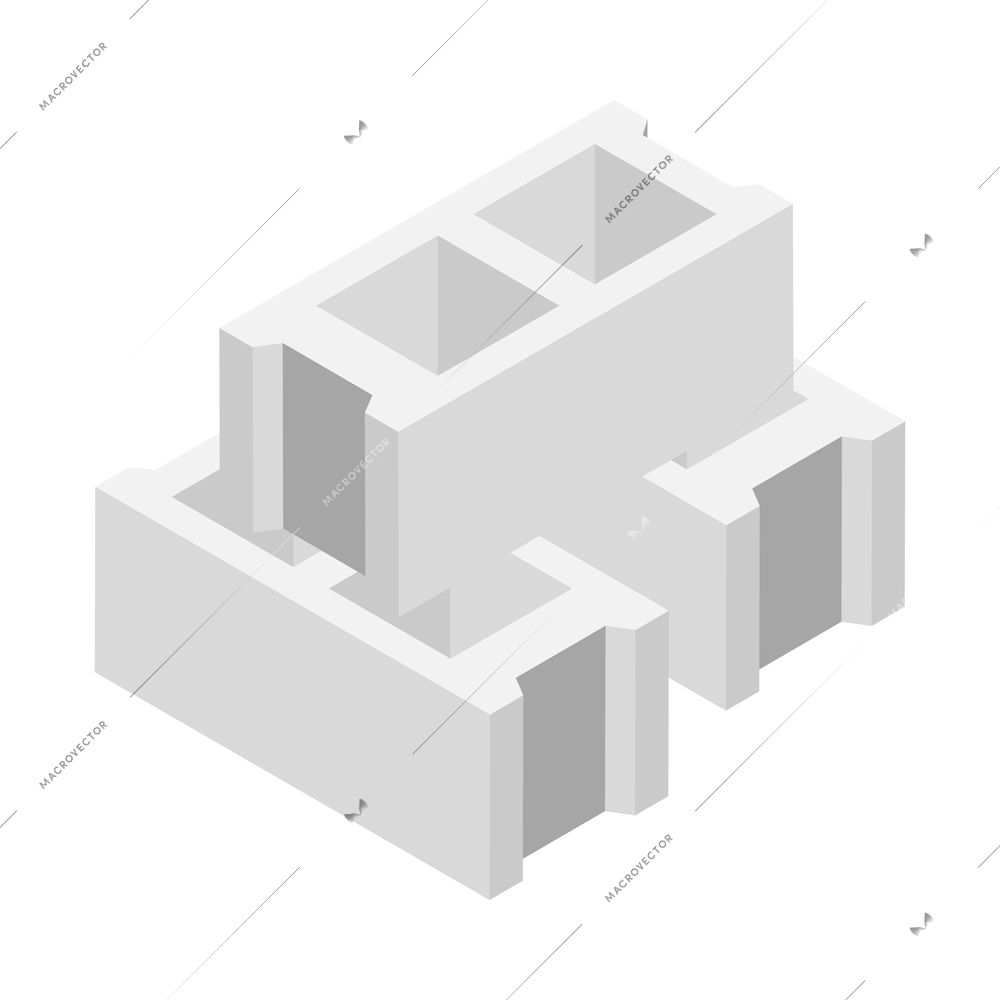 Concrete cement production reinforced stacked blocks for construction isometric icon vector illustration