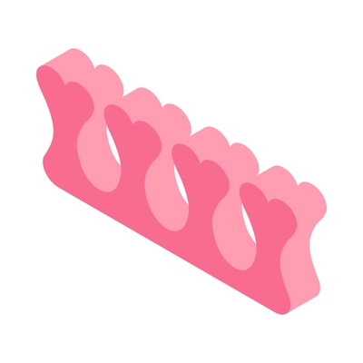 Pink toe divider for pedicure isometric icon 3d vector illustration