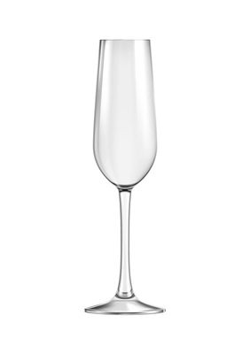 Empty clean champagne glass on white background realistic vector illustration