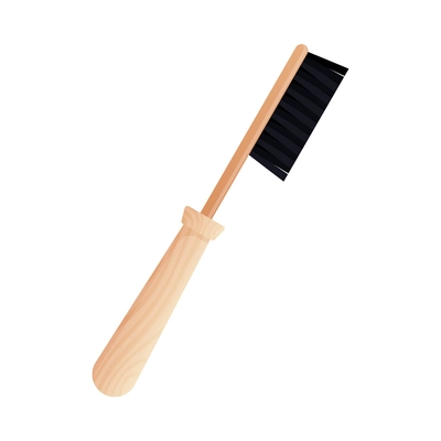 Flat brush from eco friendly materials on white background vector illustration