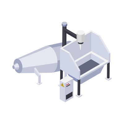 Isometric factory equipment for cement concrete production icon 3d vector illustration