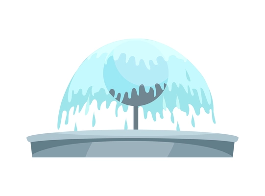 City fountain with water in flat style vector illustration