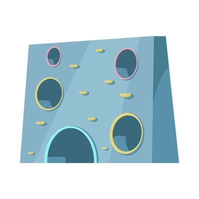 Flat climbing wall for children in park or on playground vector illustration
