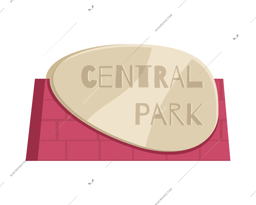 City park entrance sign board in flat style on white background vector illustration