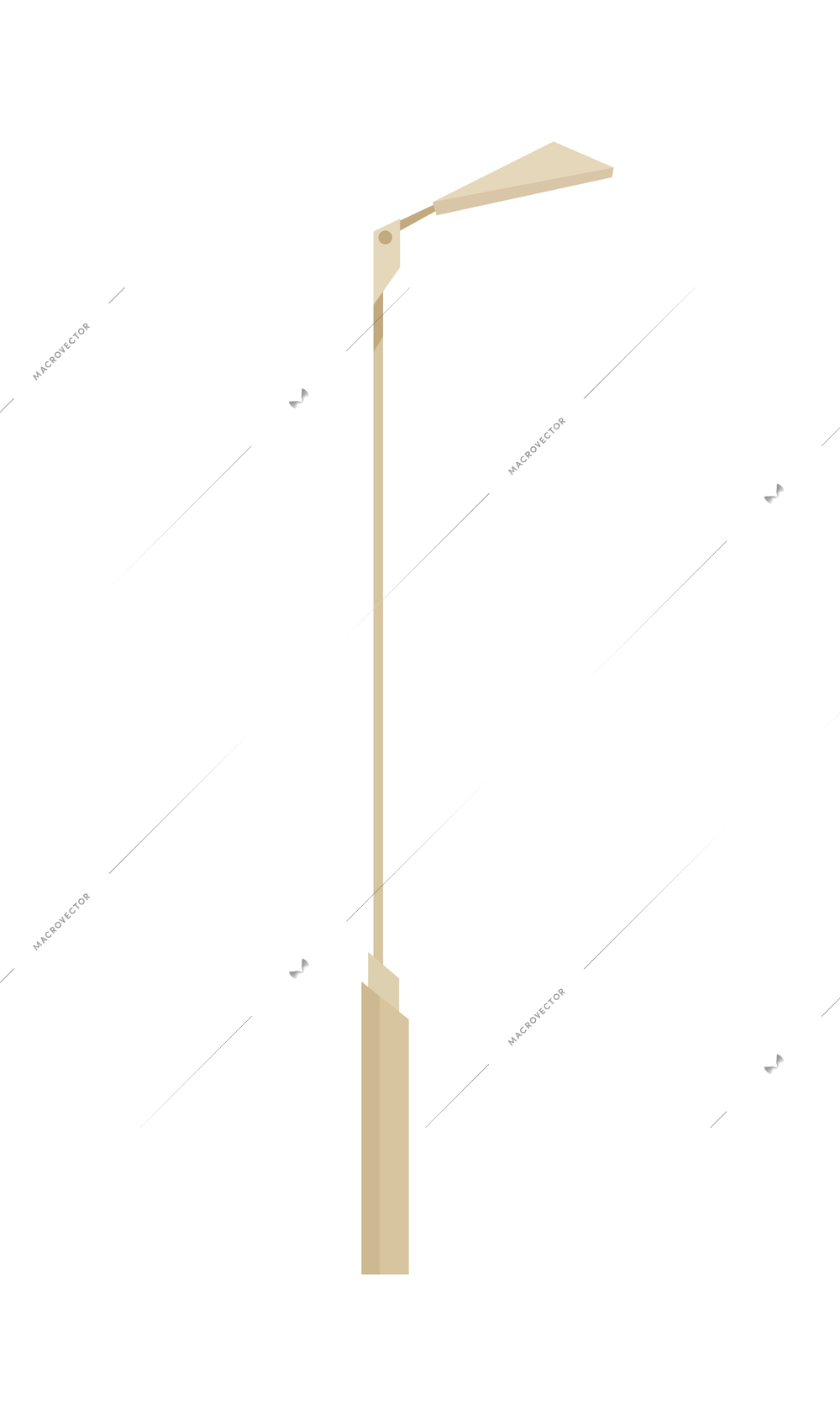 Modern white lamppost for outdoor light flat vector illustration