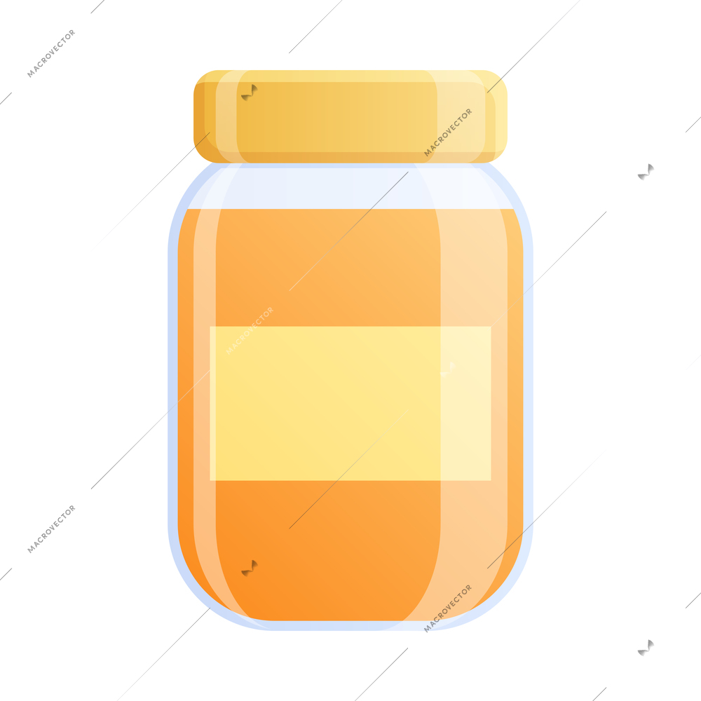 Flat orange plastic bottle of pills on white background vector illustration