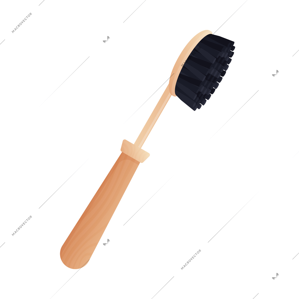 Flat eco friendly bamboo brush on white background vector illustration