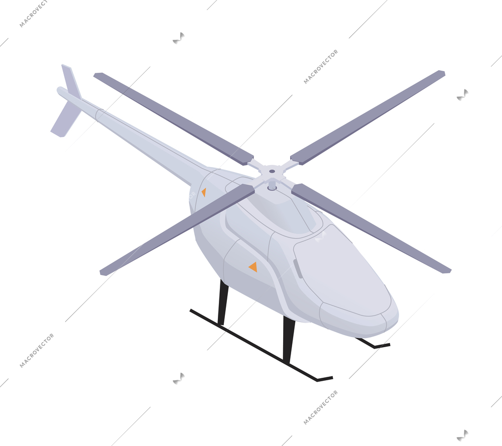 Air transport isometric icon with modern uav helicopter 3d vector illustration