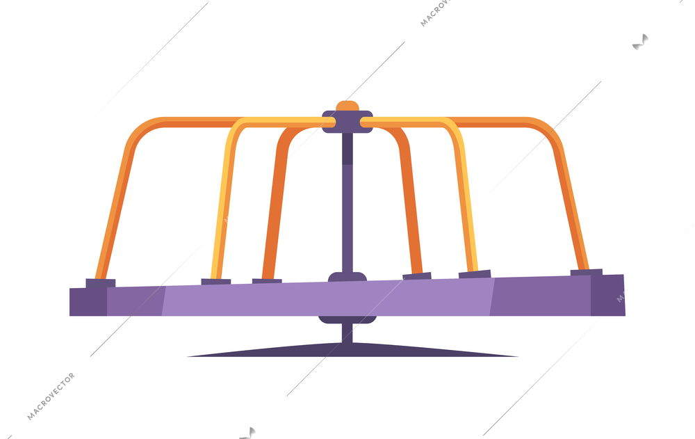 Colorful merry go round for little children on white background flat vector illustration