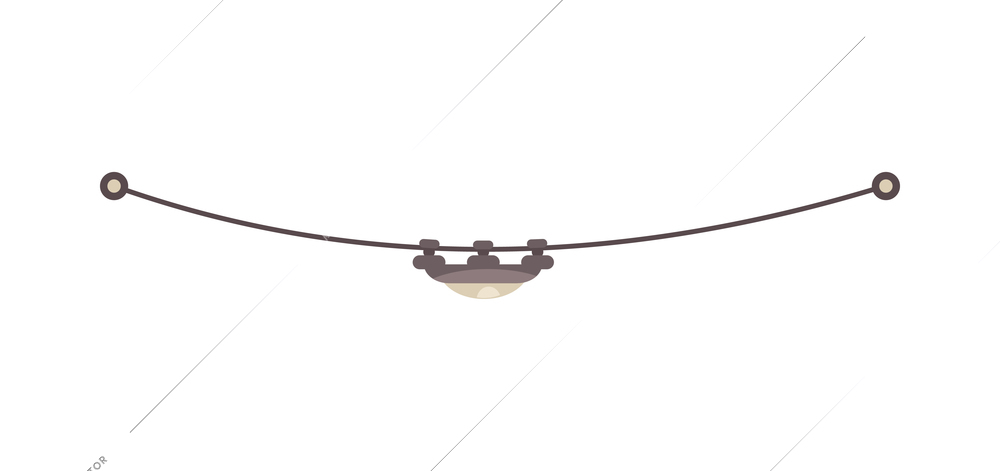 Street light outdoor lamp suspended on cable flat vector illustration