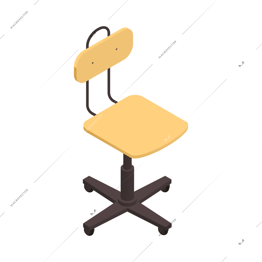 Isometric computer chair in modern loft style on white background vector illustration