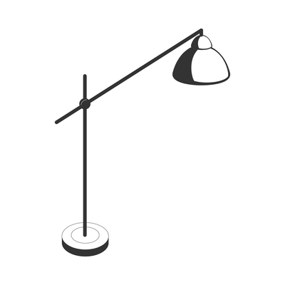 Isometric icon with modern monochrome standard lamp vector illustration