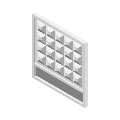 Isometric cement production icon with concrete panel on white background 3d vector illustration