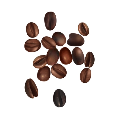 Realistic background with fresh roasted coffee beans vector illustration