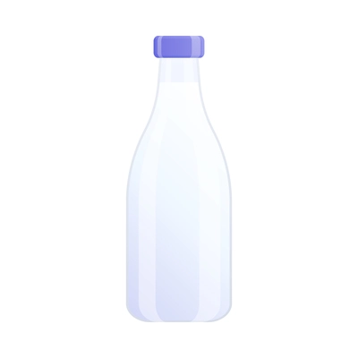 Flat plastic or glass bottle with blue cap vector illustration