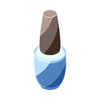 Blue nail polish bottle icon on white background isometric vector illustration