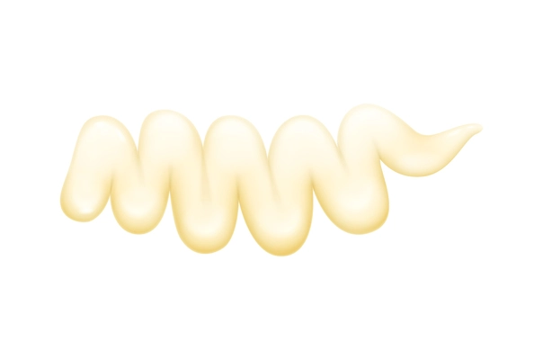 Fresh mayonnaise sauce strip on white background realistic vector illustration