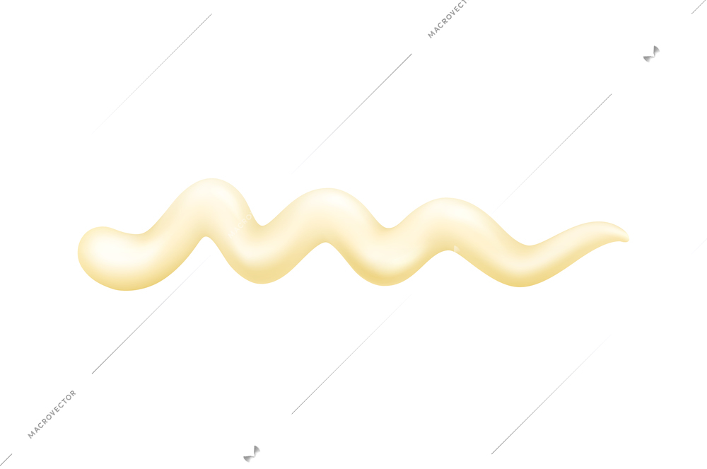 Realistic mayonnaise sauce strip on white background vector illustration