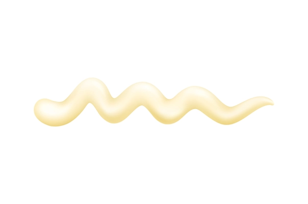 Realistic mayonnaise sauce strip on white background vector illustration