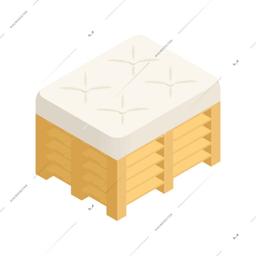 Isometric modern soft banquette in loft style vector illustration