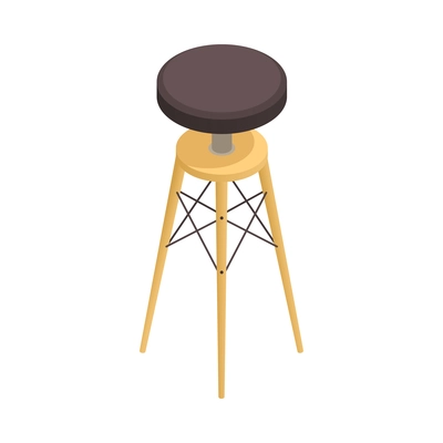 Modern bar stool in loft style on white background isometric vector illustration