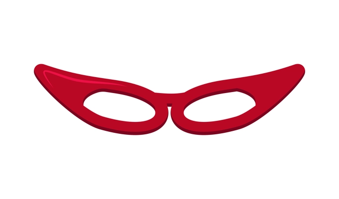 Holiday props flat icon with red mask glasses on white background vector illustration