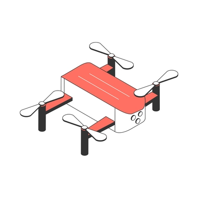 Modern quadrocopter isometric icon on white background 3d vector illustration