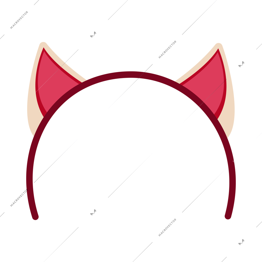 Headband with ears flat icon props for holiday or photo booth vector illustration