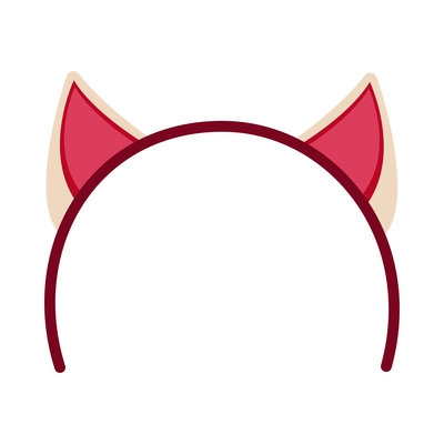 Headband with ears flat icon props for holiday or photo booth vector illustration