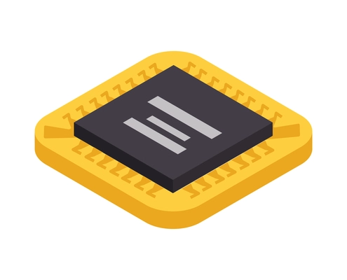 Semiconductor element microchip isometric icon 3d vector illustration