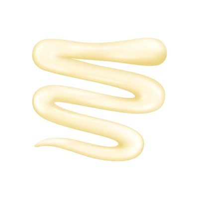 Realistic mayonnaise sauce element with wavy line vector illustration