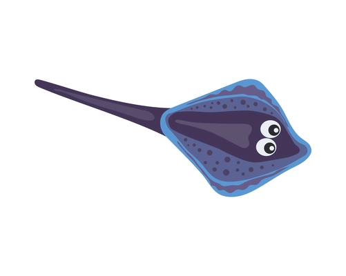 Cute stingray cramp fish with big eyes cartoon icon vector illustration