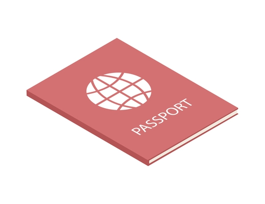 Passport icon in isometric style on blank background vector illustration