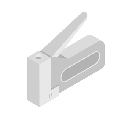 Staple gun building tool isometric icon on white background vector illustration