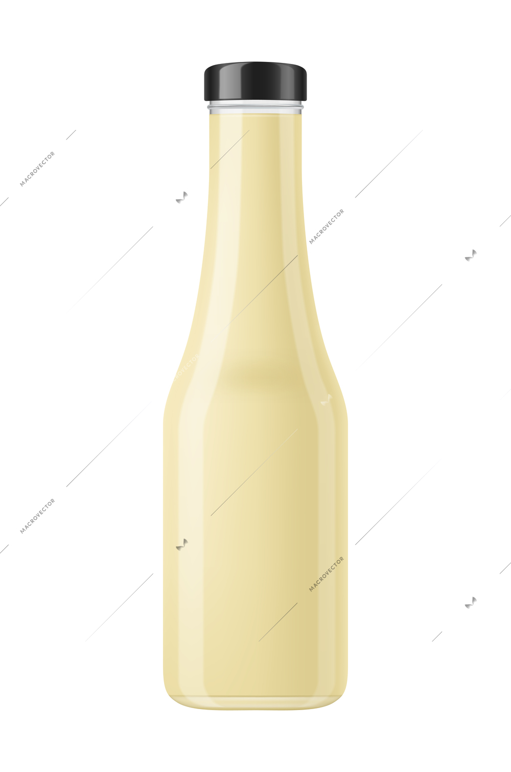 Bottle of mayonnaise on white background realistic vector illustration