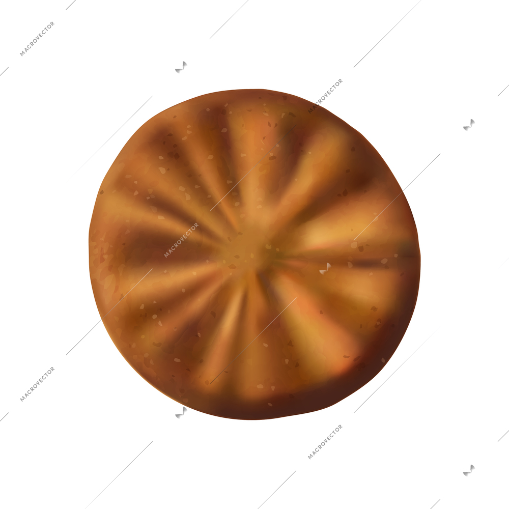 Realistic fresh round cookie on white background vector illustration