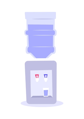 Water cooler with plastic bottle on white background flat vector illustration