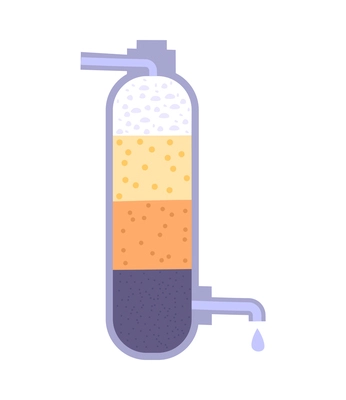 Water purification filter flat icon on white background vector illustration