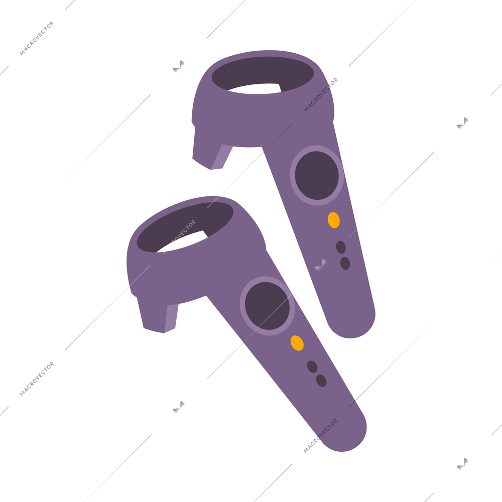 Two controllers for virtual reality headset flat icon isolated vector illustration