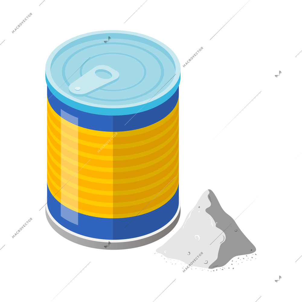 Isometric icon with can of powdered milk for baby feeding 3d vector illustration