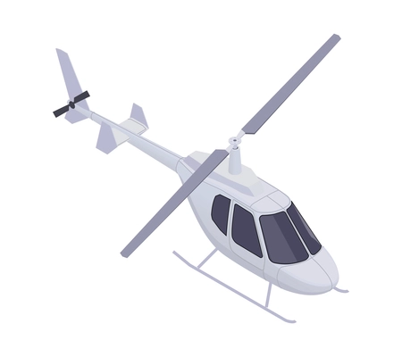 Isometric icon with ultralight helicopter on white background 3d vector illustration