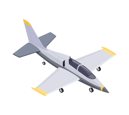 Isometric light training airplane on white background 3d vector illustration