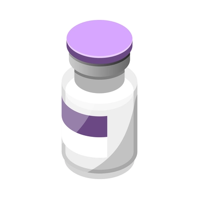 Isometric bottle of pills on white background 3d vector illustration