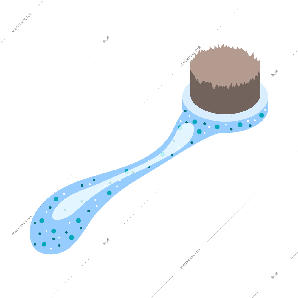 Blue feet brush for pedicure isometric icon 3d vector illustration